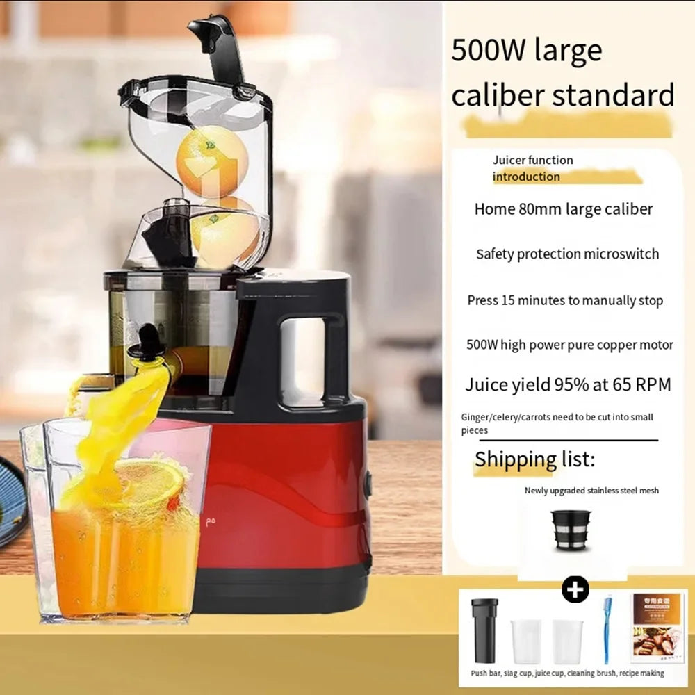 500W Blender for Kitchen Fruit Mixers, Portable Electric Juicer Machine, Juice Residue Separation Filter Orange Juice Maker